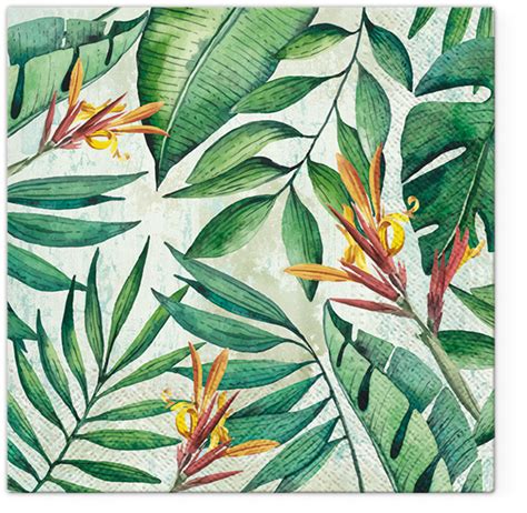 Serwetki Tissue 3 warstwowe 33 x 33 Decor TROPICAL GARDEN składane