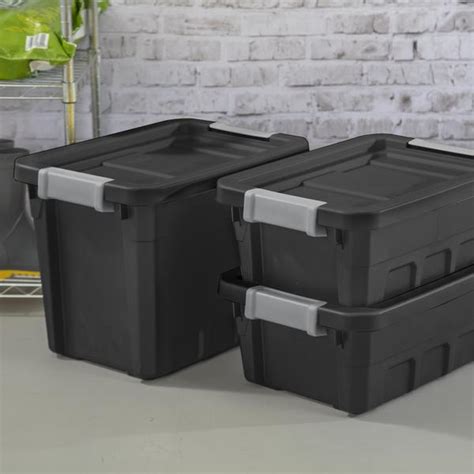 Sterilite 1482 4 Gal Stacker Tote Black 14829006