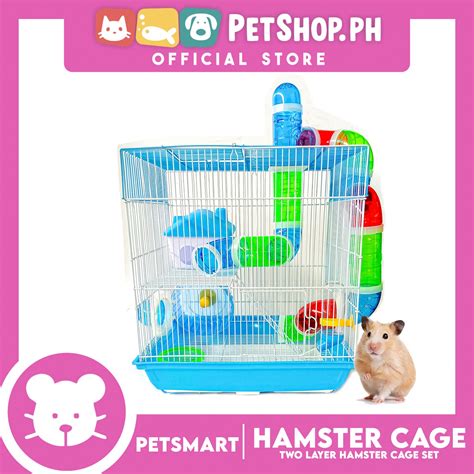 Hamster Cage M021 Two Layer Hamster Cage Set 35cm X 28cm X 40cm