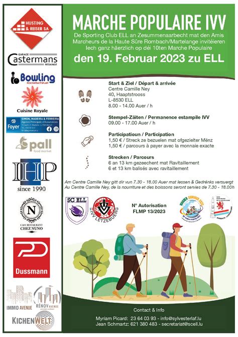 Fédération Luxembourgeoise de Marche Populaire ELL FLMP IVV WANDERUNG