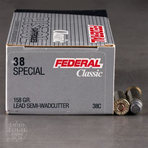 38 Special Ammo 50 Rounds Of 158 Grain Lead Semi Wadcutter LSWC By