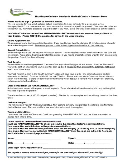 Fillable Online Consent Forms Department Of Health Fax Email Print