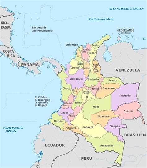 Departments Of Colombia Map Geographic Media