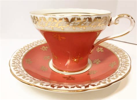 Captivating Aynsley Tea Cup And Saucer Gold Orange Cups Antique Tea