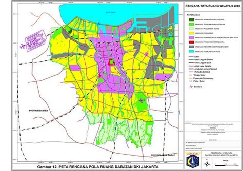 GAMBAR 12 PETA RENCANA POLA RUANG DARATAN DKI JAKARTA Peta Topo Map