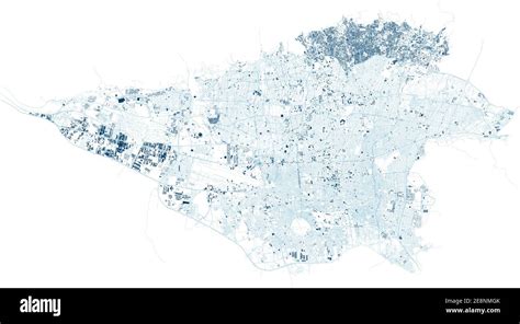 Satellite map of Tehran, Iran, city streets. Street map, city center ...