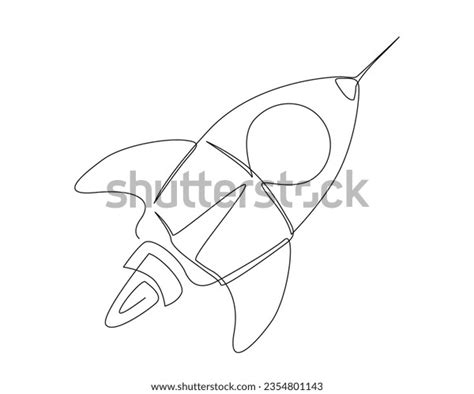 Rocket Ship Outline Continuous One Line Stock Vector (Royalty Free ...