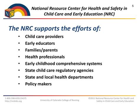 Ppt National Resource Center For Health And Safety In Child Care And