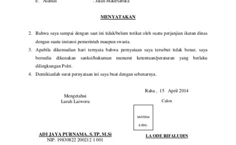 Contoh Surat Pernyataan Perjanjian Ikatan Dinas Contoh Surat Otosection