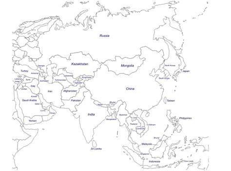 Asia Map Coloring Page A Free Travel Coloring Printable Themeloader