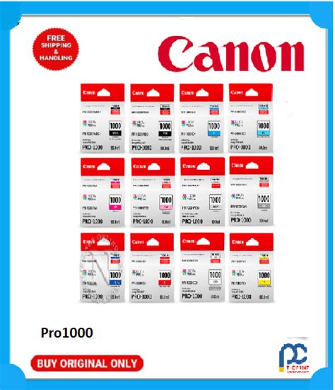 Set Of X Canon Genuine Pfi Ink Pro B C M Y Co R Gy Mbk Pbk