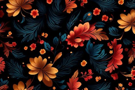 Premium AI Image | Pattern Design on Black Background