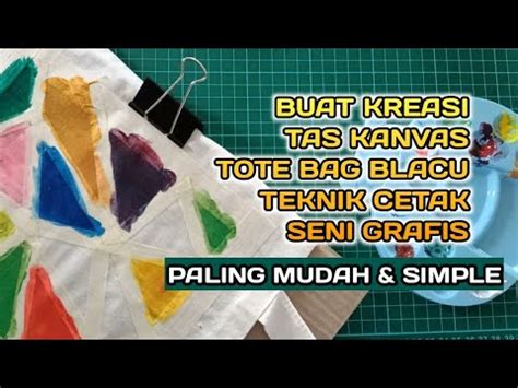 Seni Grafis Cetak Melukis Tas Kanvas Kain Tote Bag Blacu Paling Simple