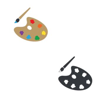 Colorful Cartoon Paint Brush Icon With Palette And Splash Effect Vector