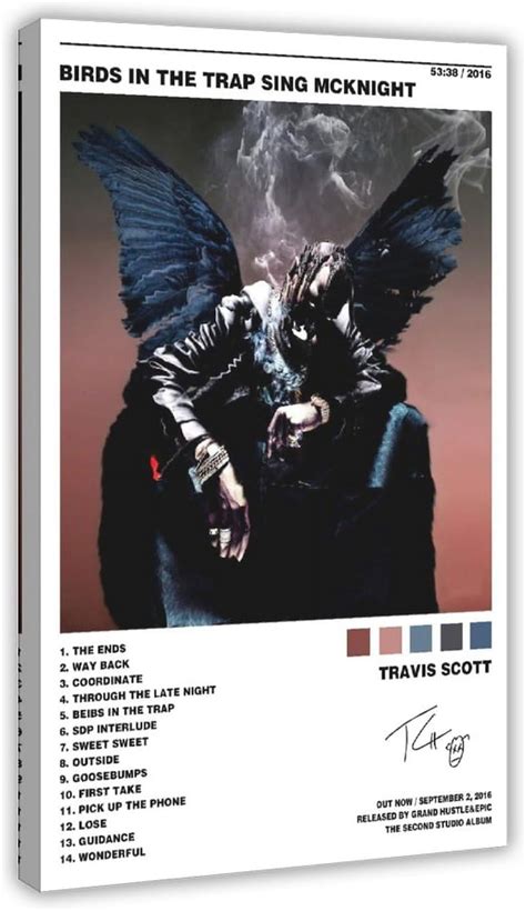 Travis Scott Poster Birds In The Trap Sing Mcknight Rapper Music Album Canvas Poster 12x18inch