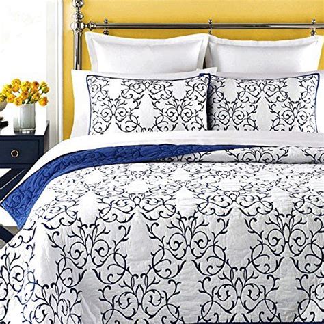 Mixinni Luxury 100 Cotton Embroidered Quilt Set 3 Piece Bedding Set