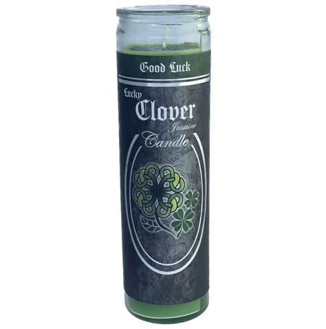 7 Day Glass Ritual Candle Lucky Clover Jasmine Kousoulaskrystals