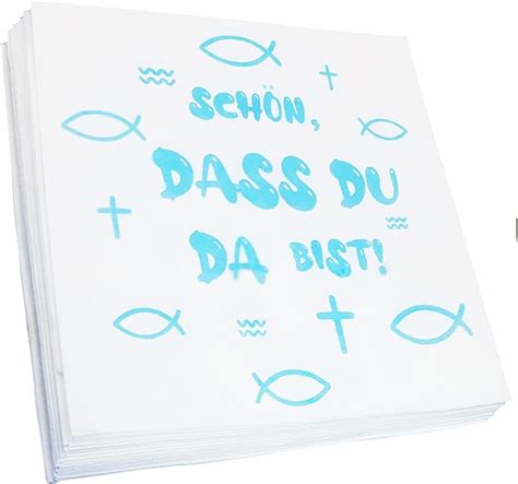 Er Pack Servietten Kommunion Deko Servietten Sch N Dass Du Da Bist