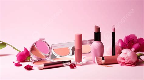 Multiple Pink Cosmetic Products In The Background Pink Cosmetic