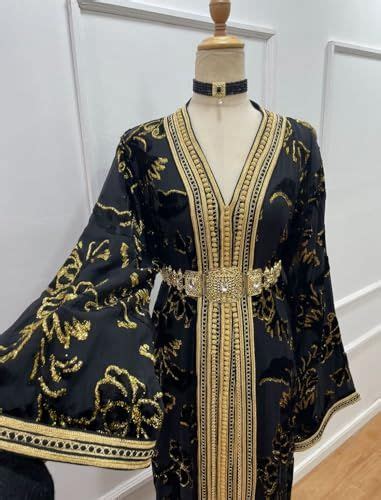 Moroccan Kaftan Black And Gold In Moroccan Kaftan Moroccan