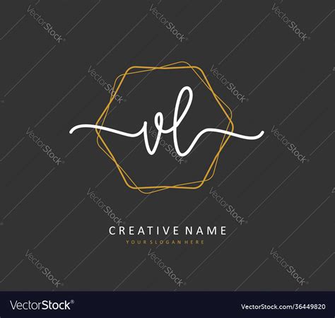 Vl Initial Letter Handwriting And Signature Logo Vector Image