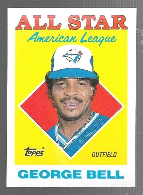 1987 Topps All Star George Bell 390 Toronto Blue Jays Baseball Card ...