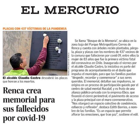 Municipalidad Renca On Twitter Diario ElMercurio Cl Destaca La