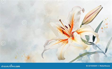 Elegant Lily Blooms Blue Indigo Floral Illustration Royalty Free Stock