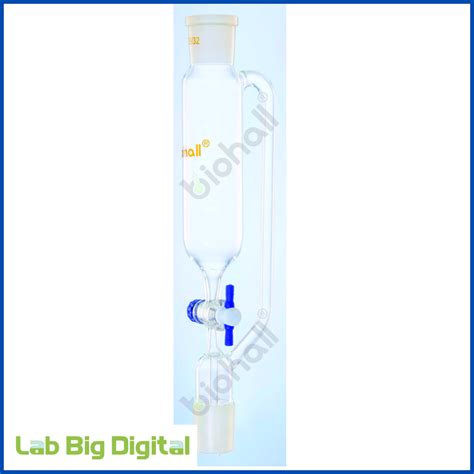 PRESSURE EQUALISING FUNNEL WITH GLASS STOPCOCK CYLINDRICAL SHAPED