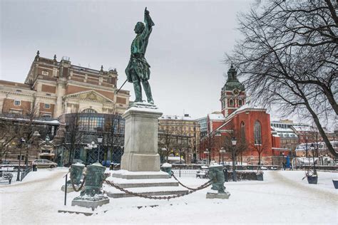 The Kungstradgarden In Winter Stockholm Sweden Stock Photo