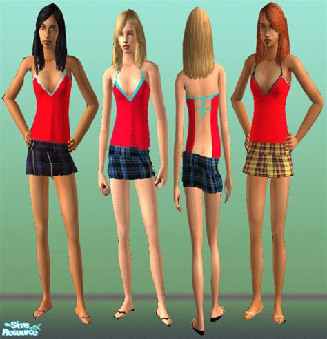 The Sims Resource Red Top And Miniskirt