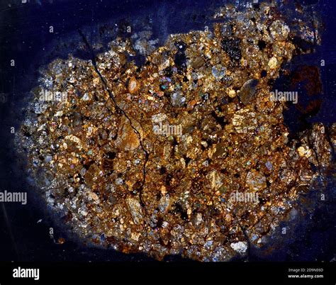 NWA meteorite microscope thin section slide showing chondrules ...