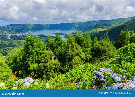 Lake of Sete Cidades stock image. Image of crater, atmosphere - 199352253