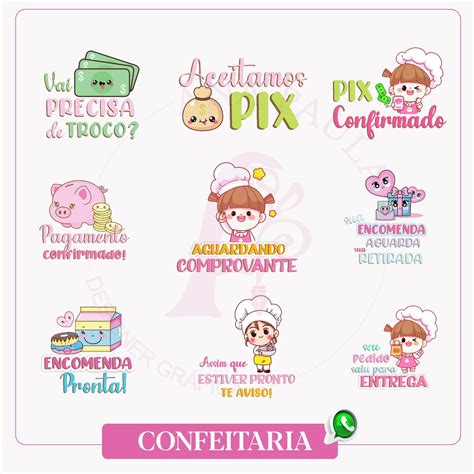 Figurinhas De Atendimento Para Whatsapp Confeitaria Elo