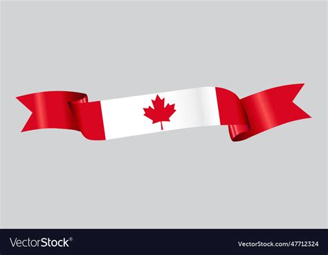 3d flag of canada on ribbon Royalty Free Vector Image