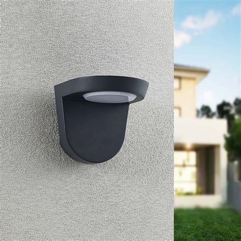 Lindby Carmelo Led Outdoor Wall Light Dark Grey Lights Co Uk