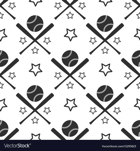 Sport seamless pattern baseball Royalty Free Vector Image