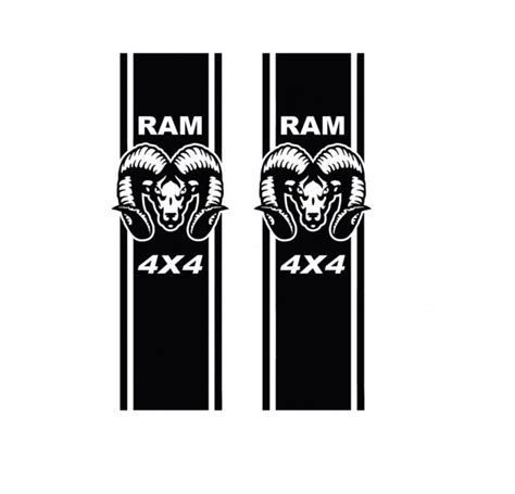 Dodge Ram Head 4x4sticker Set Of 2 Stripes 4x4 Decals With Images