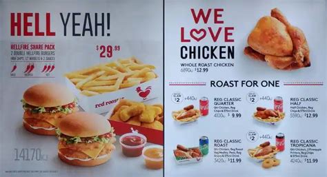 menu  red rooster fast food moorebank