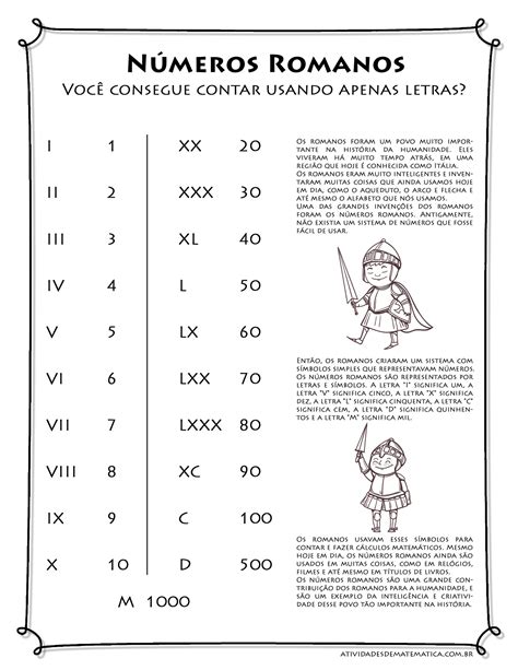 Atividades Com Numeros Romanos 6 Ano Librain