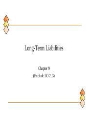 Lec09 Chapt09 Online Ppt Long Term Liabilities Chapter 9 Exclude LO 2