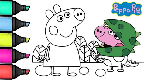 Peppa Pig And George Pig Coloring Page Coloring Videos Coloring