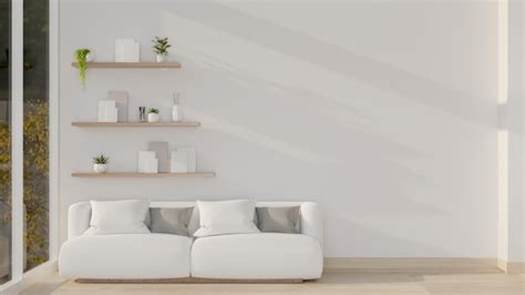 Premium Photo | A contemporary white living room with a white couch ...