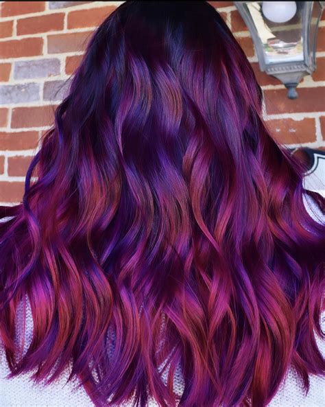 Bright Red And Purple Ombre