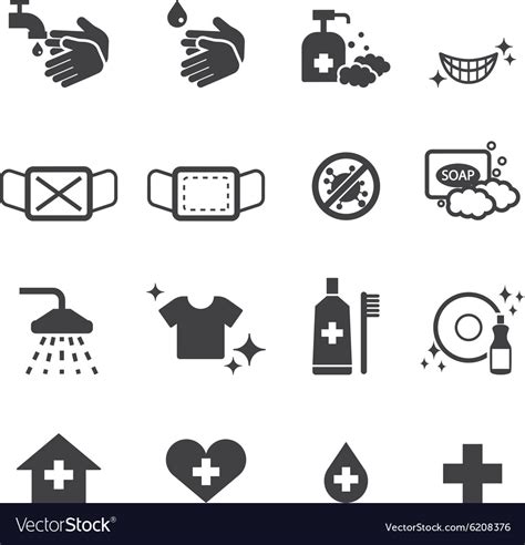 Hygiene Icons Set Royalty Free Vector Image VectorStock