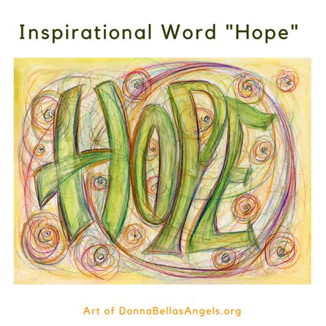 Hope Word Art Gallery Inspirational Paintings - DonnaBellas Angels