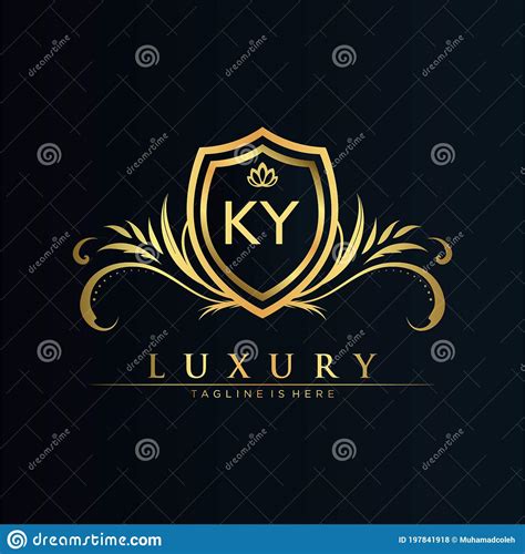 Ky Letter Initial With Royal Templateelegant With Crown Logo Vector