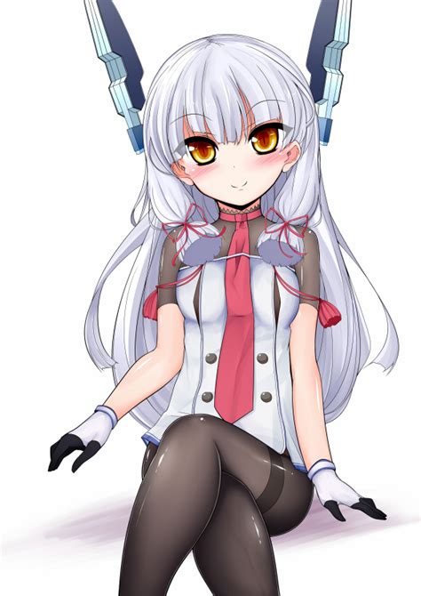 Safebooru 1girl Aqua Hair Bakko Bangs Black Legwear Blunt Bangs Blush Brown Eyes Crossed Legs