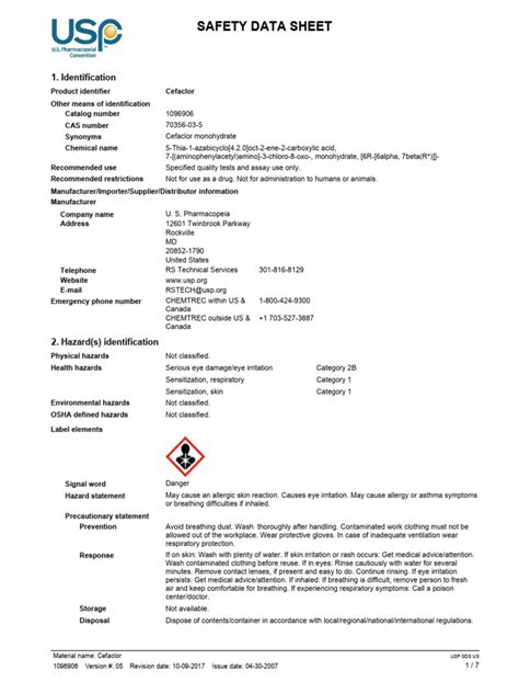 Cefaclor | PDF | Dangerous Goods | Allergy