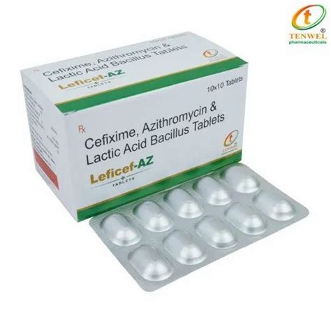 Leficef AZ Cefixime Azithromycin Lactic Acid Bacillus Tablets At Rs